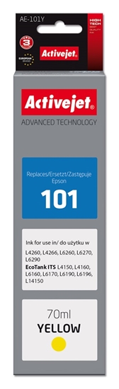 Изображение Activejet AE-101Y Ink (replacement for Epson 101; Supreme; 70 ml; yellow)