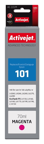 Изображение Activejet AE-101M Ink Cartridge (replacement for Epson 101; Supreme; 70 ml; magenta)