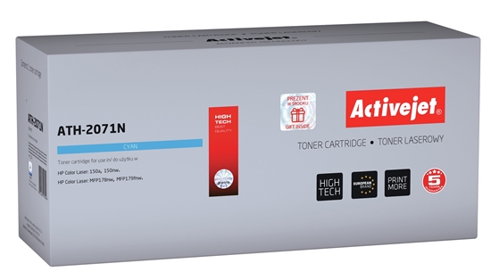 Picture of Activejet ATH-2071N toner (replacement for HP 117A W2071A; 2071A; Supreme; 700 pages; cyan)