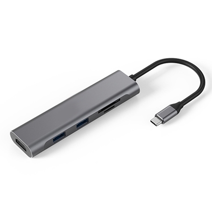 Attēls no Adapter USB Type-C - 2 x USB 3.0, HDMI, SD, TF