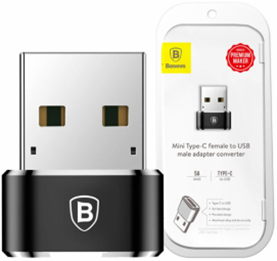 Изображение Adapteris Baseus Converter USB Male To Type-C Female Black