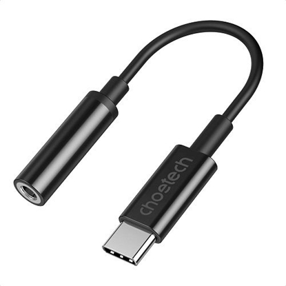 Attēls no Adapter USB Choetech Adapter Choetech AUX003 USB-C do 3.5mm Audio Jack Adapter (czarny)