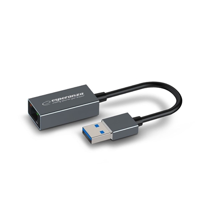 Attēls no Adapter USB Esperanza ESPERANZA GIGABIT ETHERNET 1000 MBPS ADAPTER USB 3.0-RJ45 ENA101