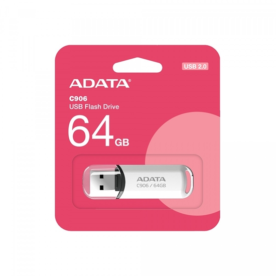 Picture of MEMORY DRIVE FLASH USB2 64GB/WHITE AC906-64G-RWH A-DATA