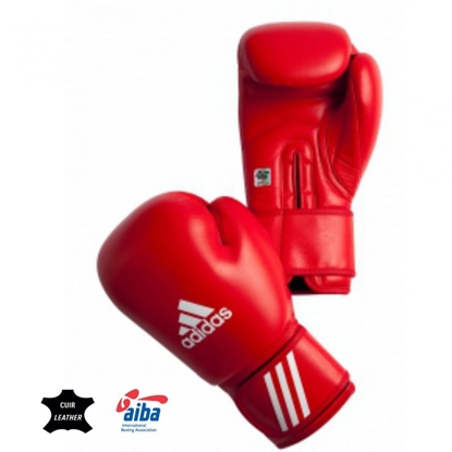 Изображение Adidas boksa cimdi ar AIBA apstiprinājumu sarkani - 10 oz