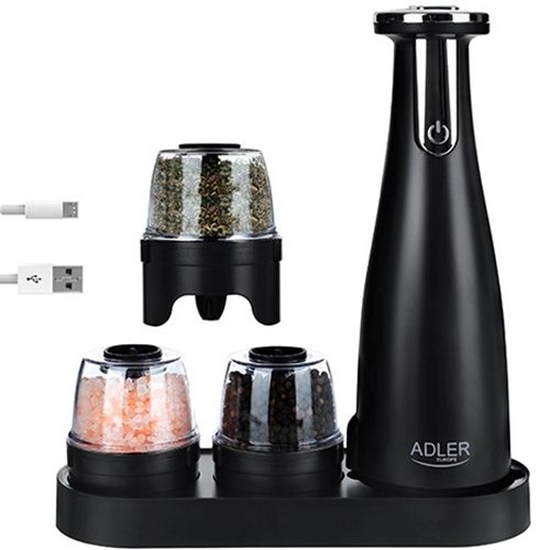 Picture of Adler AD 4449B Electric Salt and Pepper Grinder - USB