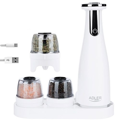 Изображение Adler AD 4449W Electric Salt and Pepper Grinder - USB