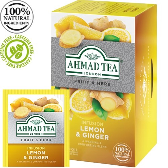 Picture of Zāļu tēja AHMAD Alu LEMON & GINGER, 20 maisiņi x 2 g paciņā