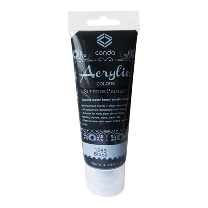 Picture of Akrila krāsa, 75ml, 1283 melna (Ivory Black)