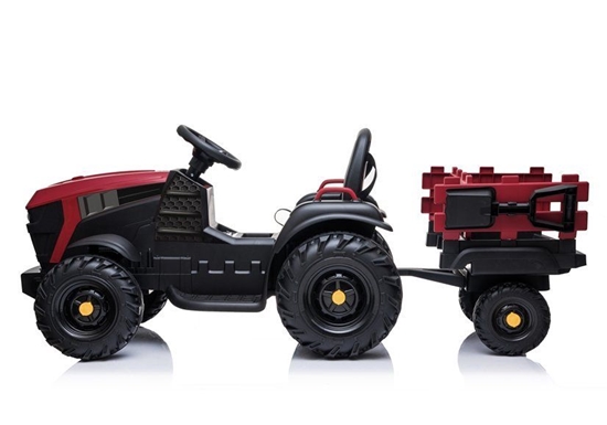 Picture of Akumuliatorinis traktorius su priekaba BDM0925, raudonas