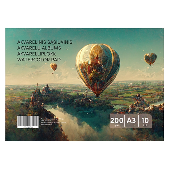 Picture of Akvareļa papīrs, A3, 200g 10lpp