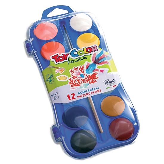 Picture of Akvareļu krāsas Toycolor 12-krāsas