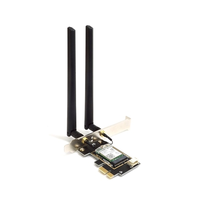 Picture of Alfa Wi-Fi 6E PCIe Card with Dipole Antenna