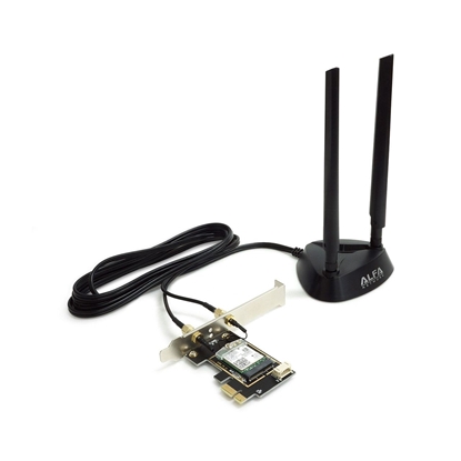 Picture of Alfa Wi-Fi 6E PCIe Card with Magnetic Antenna