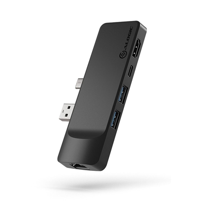 Attēls no ALOGIC Surface Pro 7 Portable Hub 5-in-1 – HDMI (4K@60Hz), 1 x Gigabit Ethernet, 2 x USB-A (5G), 1 x USB-C with Data (5G) & Power Delivery (100W) – Black