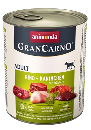 Attēls no ANIMONDA GranCarno Adult Beef with rabbit and herbs - wet dog food - 800 g