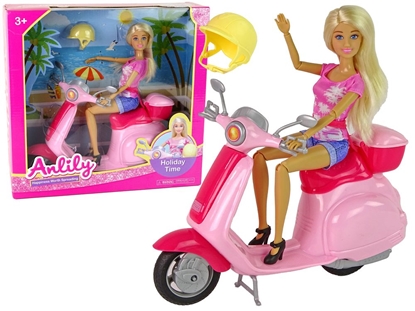 Picture of Anlily lėlė ant rožinio motorolerio