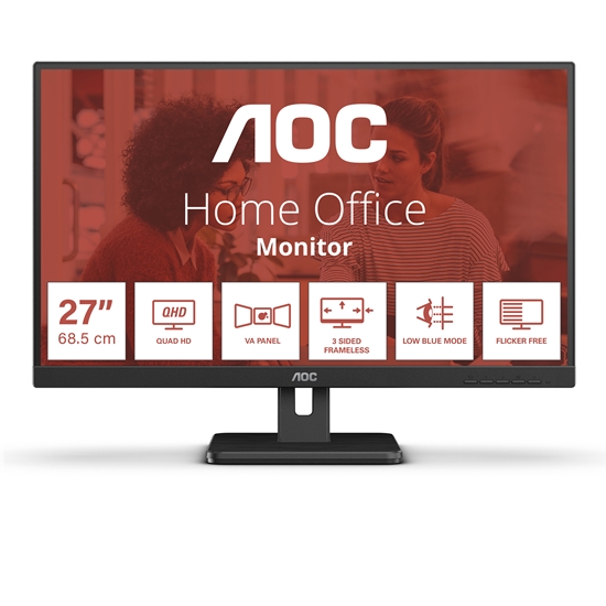 Picture of AOC E3 Q27E3UAM computer monitor 68.6 cm (27") 2560 x 1440 pixels Quad HD Black