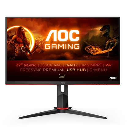 Attēls no AOC G2 Q27G2U/BK computer monitor 68.6 cm (27") 2560 x 1440 pixels Quad HD LED Black, Red