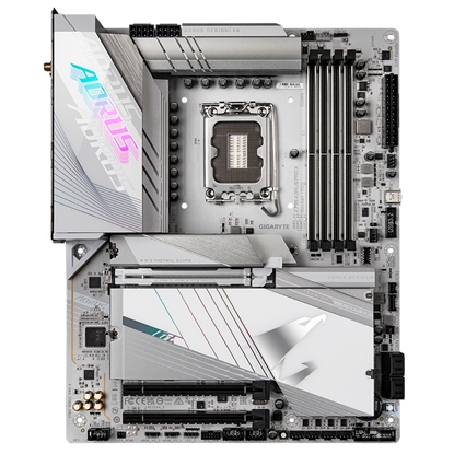 Изображение Gigabyte Z790 AORUS PRO X Motherboard - Supports Intel 14th Gen CPUs, 18+1+2 phases VRM, up to 8266MHz DDR5 (OC), 1xPCIe 5.0 + 4xPCIe 4.0 M.2, Wi-Fi 7, 5GbE LAN, USB 3.2 Gen 2x2
