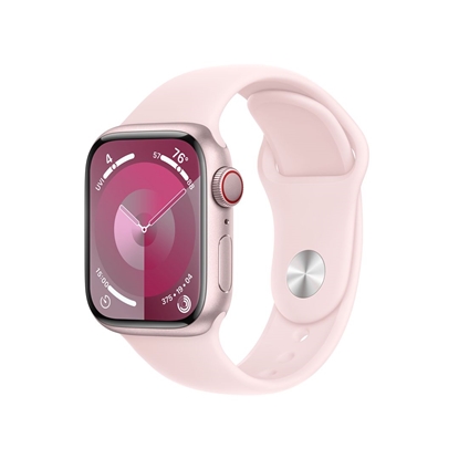 Attēls no Apple Watch Series 9 GPS + Cellular 41mm Pink Aluminium Case with Light Pink Sport Band - M/L