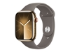 Picture of Apple Watch Series 9 GPS + Cellular 45mm Gold Stainless Steel Case with Clay Sport Band - M/L