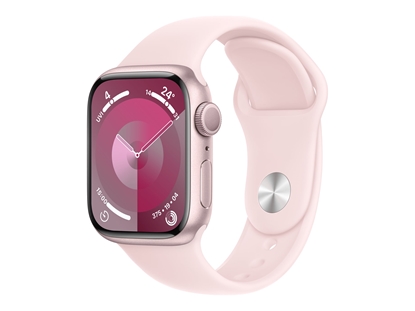 Attēls no Apple Watch 9 GPS 41mm Sport Band S/M, pink (MR933ET/A)