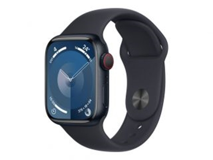 Picture of Apple Watch Series 9 GPS + Cellular 41mm Midnight Aluminium Case with Midnight Sport Band - M/L