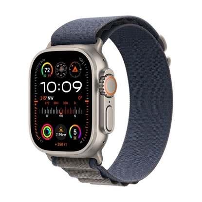 Изображение Apple Watch Ultra 2 GPS + Cellular, 49mm Titanium Case with Blue Alpine Loop - Large