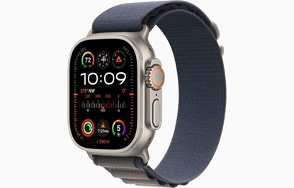 Picture of Apple Watch Ultra 2 GPS + Cellular, 49mm Titanium Case with Blue Alpine Loop - Medium