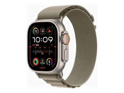 Attēls no Apple Watch Ultra 2 GPS + Cellular, 49mm Titanium Case with Olive Alpine Loop - Large