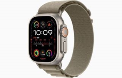 Attēls no Apple Watch Ultra 2 GPS + Cellular, 49mm Titanium Case with Olive Alpine Loop - Medium