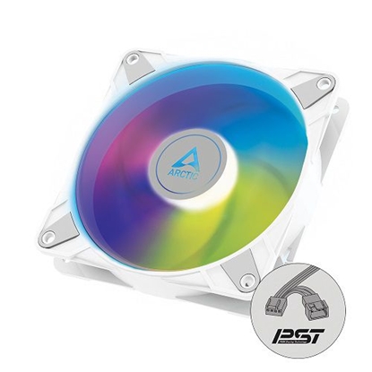 Picture of ARCTIC P14 PWM PST A-RGB - Semi-passive 140 mm case fan with digital A-RGB in white