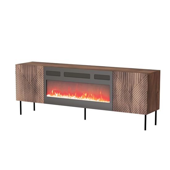 Изображение ART DECO EF RTV cabinet + fireplace 190.5x40x68.9 walnut