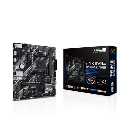 Attēls no ASUS PRIME B550M-K ARGB AMD B550 Socket AM4 micro ATX