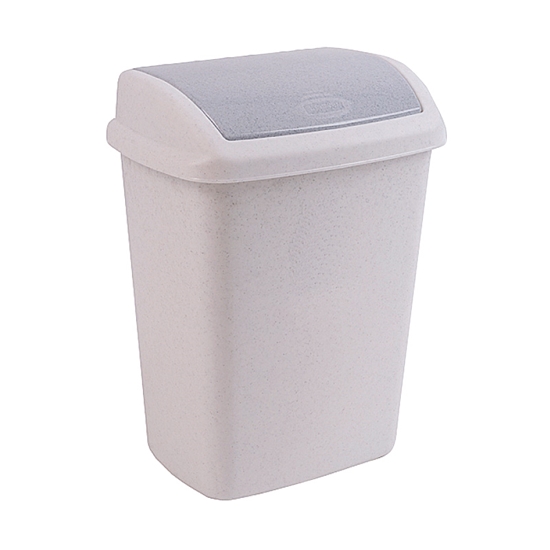 Picture of Atkritumu tvertne ar šūpoļveida vāku,10 L, marmora krāsā