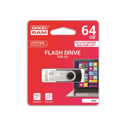 Picture of Atmiņa USB 3.0 GOODRAM UTS3 64GB, melnā krāsā