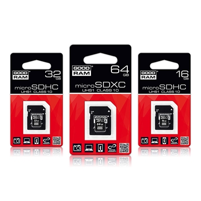Picture of Atmiņas karte GOODRAM microSDXC 64GB class 10 UHS I + adapteris
