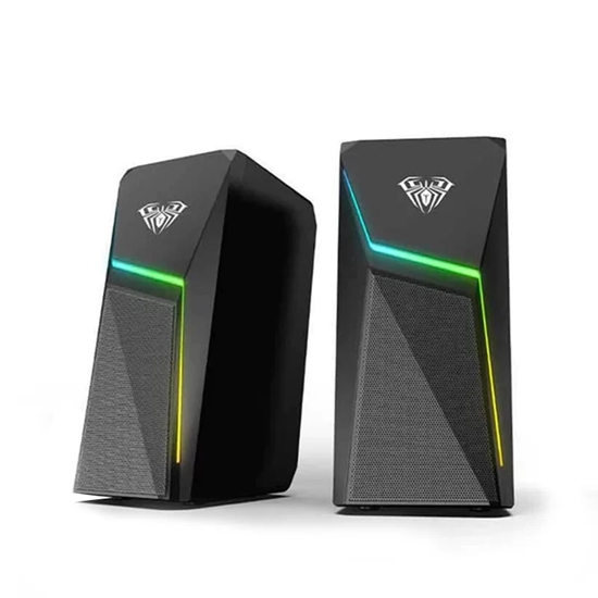 Picture of Aula N-521 Jaudīgas skaņas Datora / Poratīvā 2.0 20W Stereo Skaļruņi 3.5mm + USB RGB + Pults Melni