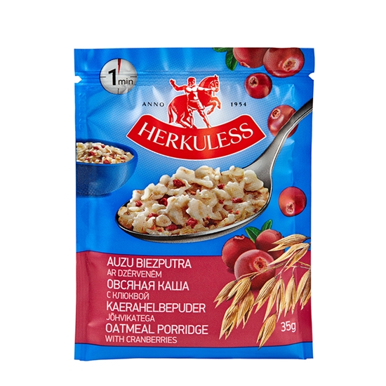Picture of Ātri pagatavojamās putras HERKULESS ar dzērveņu gabaliņiem, 35 g