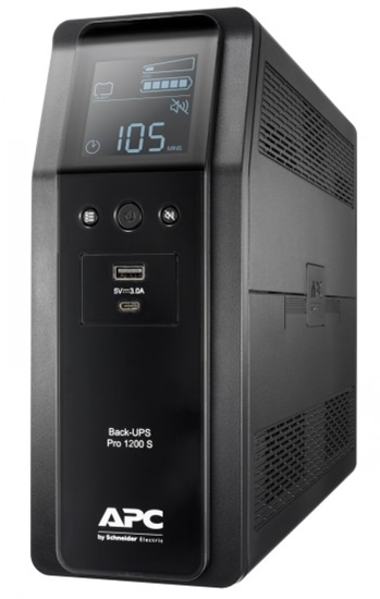 Изображение APC BACK UPS PRO BR 1200VA uninterruptible power supply (UPS) Line-Interactive 1.2 kVA 720 W 8 AC outlet(s)