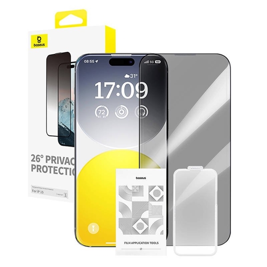 Picture of Baseus Diamond Privacy Protection Tempered Glass Apple iPhone 15