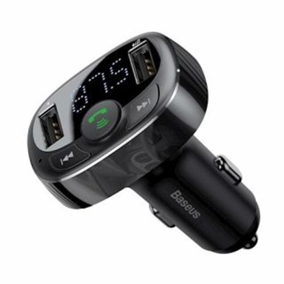 Picture of Baseus Transmiter FM T-Type S-09A Bluetooth MP3 Car Charger Black