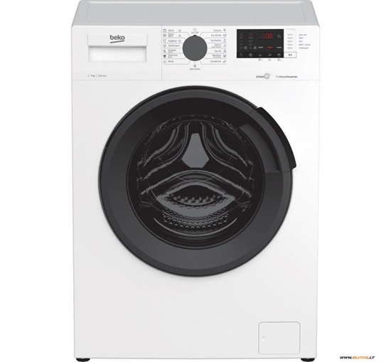 Picture of BEKO Washing machine WUE7612XBWS, 7 kg, Energy class A, 49 cm, 1200 rpm, Inverter motor, Steam Cure, Hygiene+