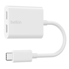 Picture of Belkin RockStar USB-C Audio- and Charge Adapter, white F7U081btWH