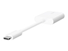 Picture of Belkin RockStar USB-C Audio- and Charge Adapter, white F7U081btWH