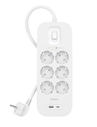 Picture of Belkin Surge Socket 6-fold, USB-A+C, 650J.SRB002VF2M