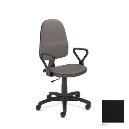 Attēls no Biroja krēsls NOWY STYL PRESTIGE, ar roku balstiem, V-14, melna ādas imitācija