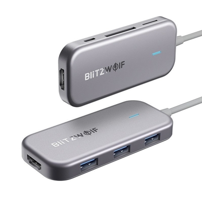 Attēls no BlitzWolf BW-TH5 Hub 7in1 USB-C / 3x USB 3.0 / HDMI / USB-C PD / SD / MicroSD