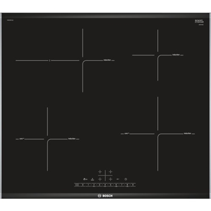 Attēls no Bosch Serie 6 PIF675FC1E hob Black, Stainless steel Built-in Zone induction hob 4 zone(s)